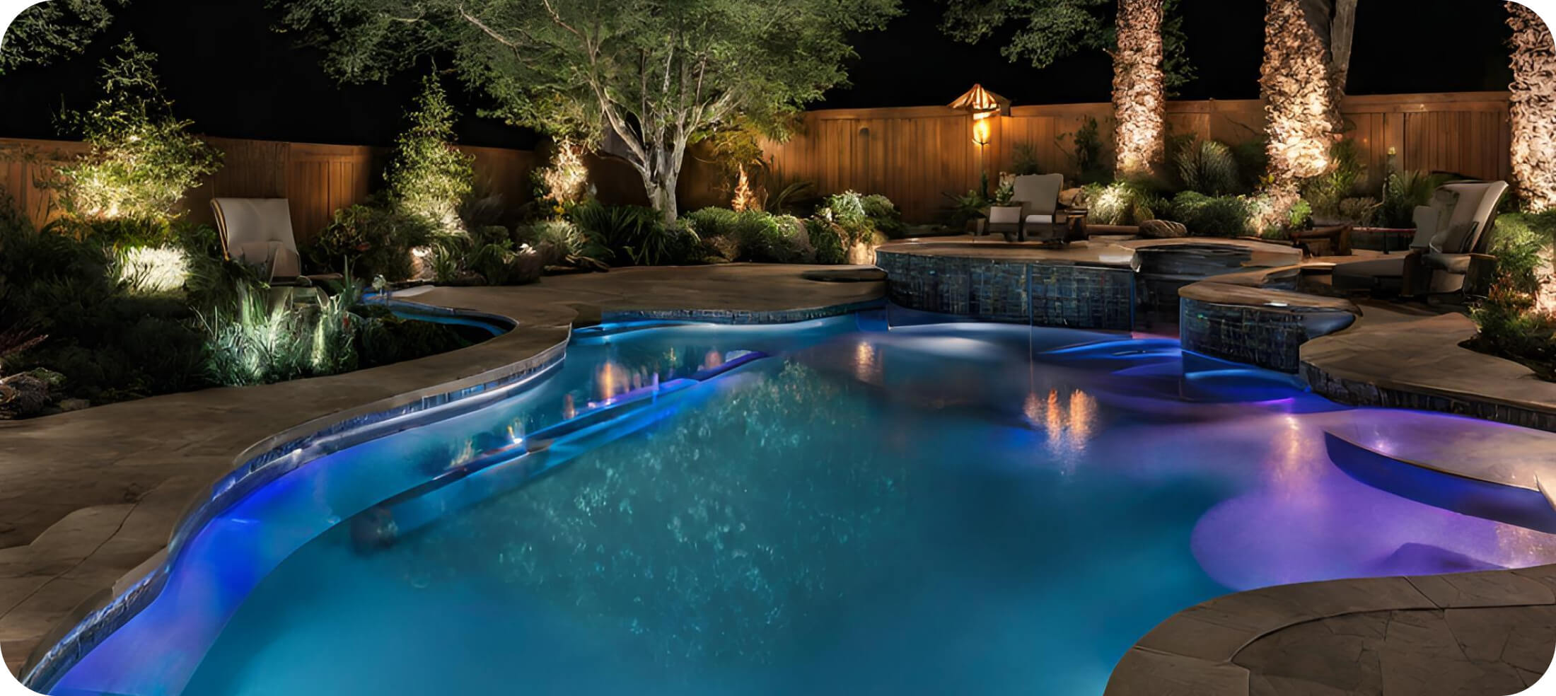 Pool lighting example for residential home